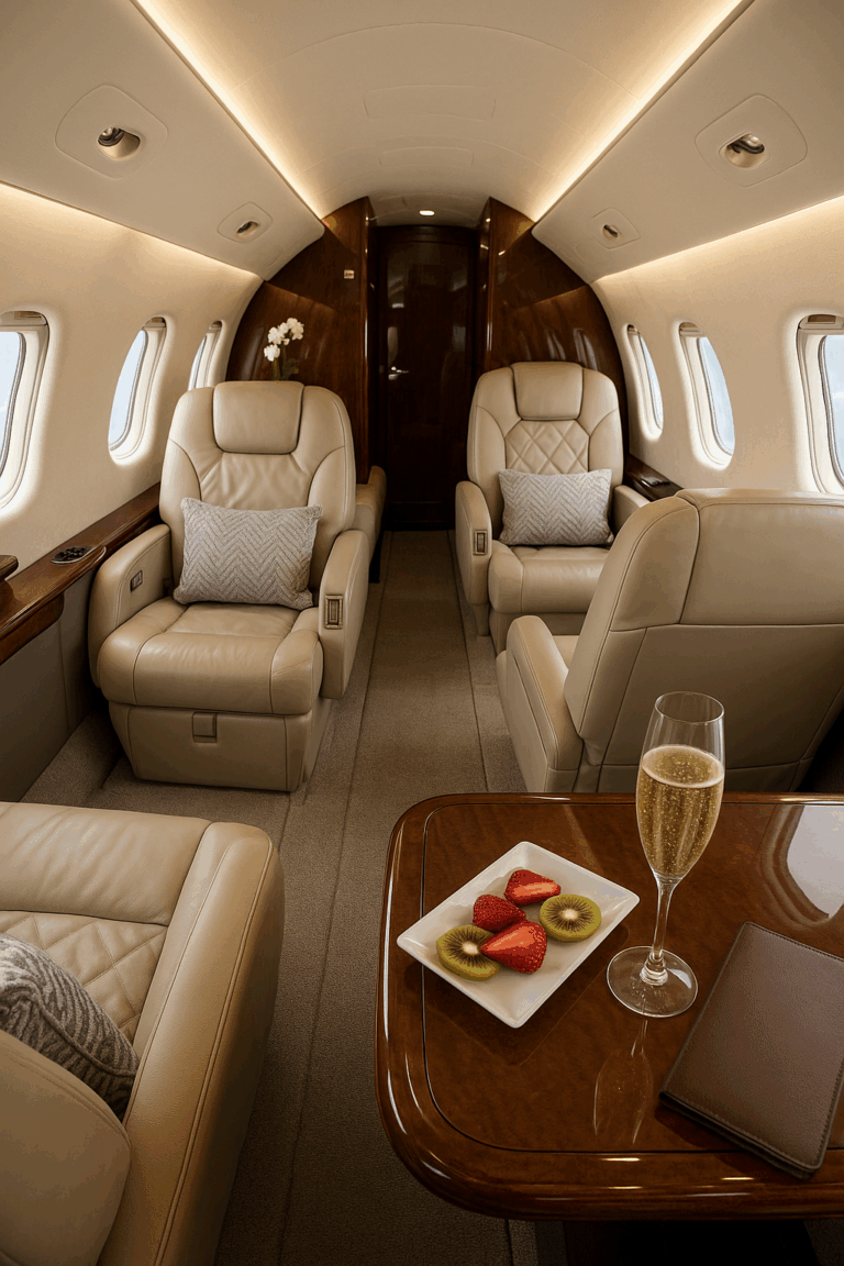 Luxury Amenities in Midsize Jets for Rent - Private Jet Rental