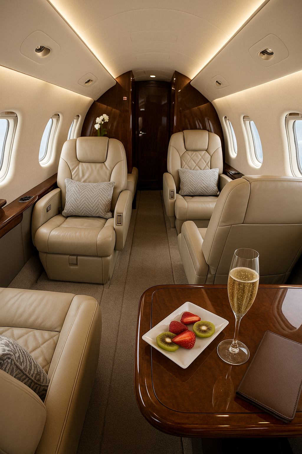 Luxury Amenities in Midsize Jets for Rent - Private Jet Rental