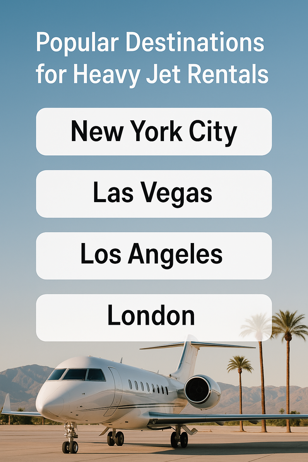 Popular Destinations for Heavy Jet Rentals - Private Jet Rental