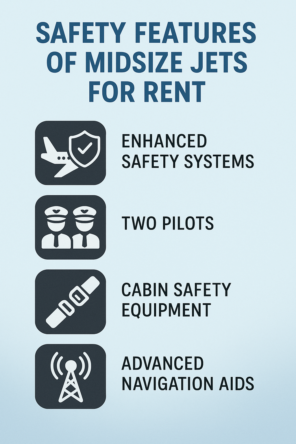 Safety Features of Midsize Jets for Rent - Private Jet Rental